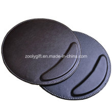 Tapete de rato redondo com descanso de pulso Custom personalizado preto / Brown PU Leather Mouse Pads Atacado